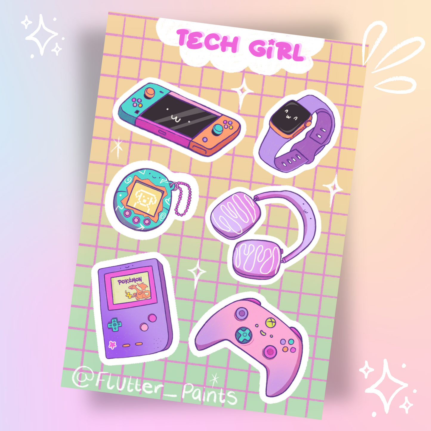 Matte Tech Girl Sticker Sheet